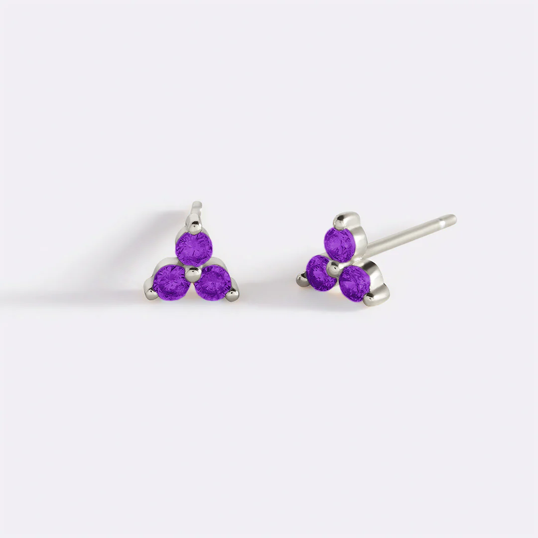 Trinity Birthstone Stud Earrings - Image 51
