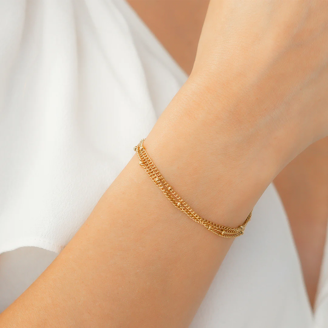 Triple Layer Satellite Chain Bracelet - Image 5