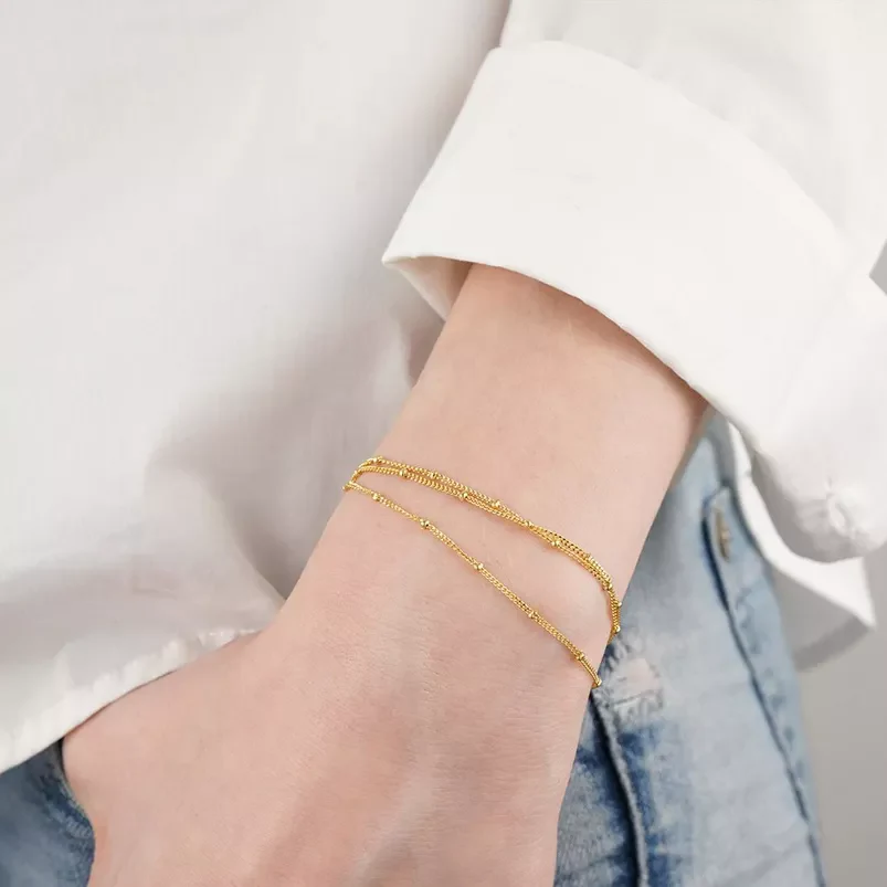 Triple Layer Satellite Chain Bracelet - Image 9