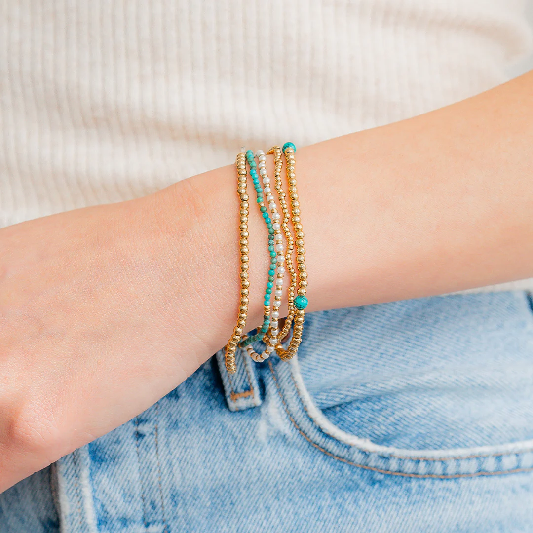 Turquoise Beaded Bracelet Stacking Set - Image 3