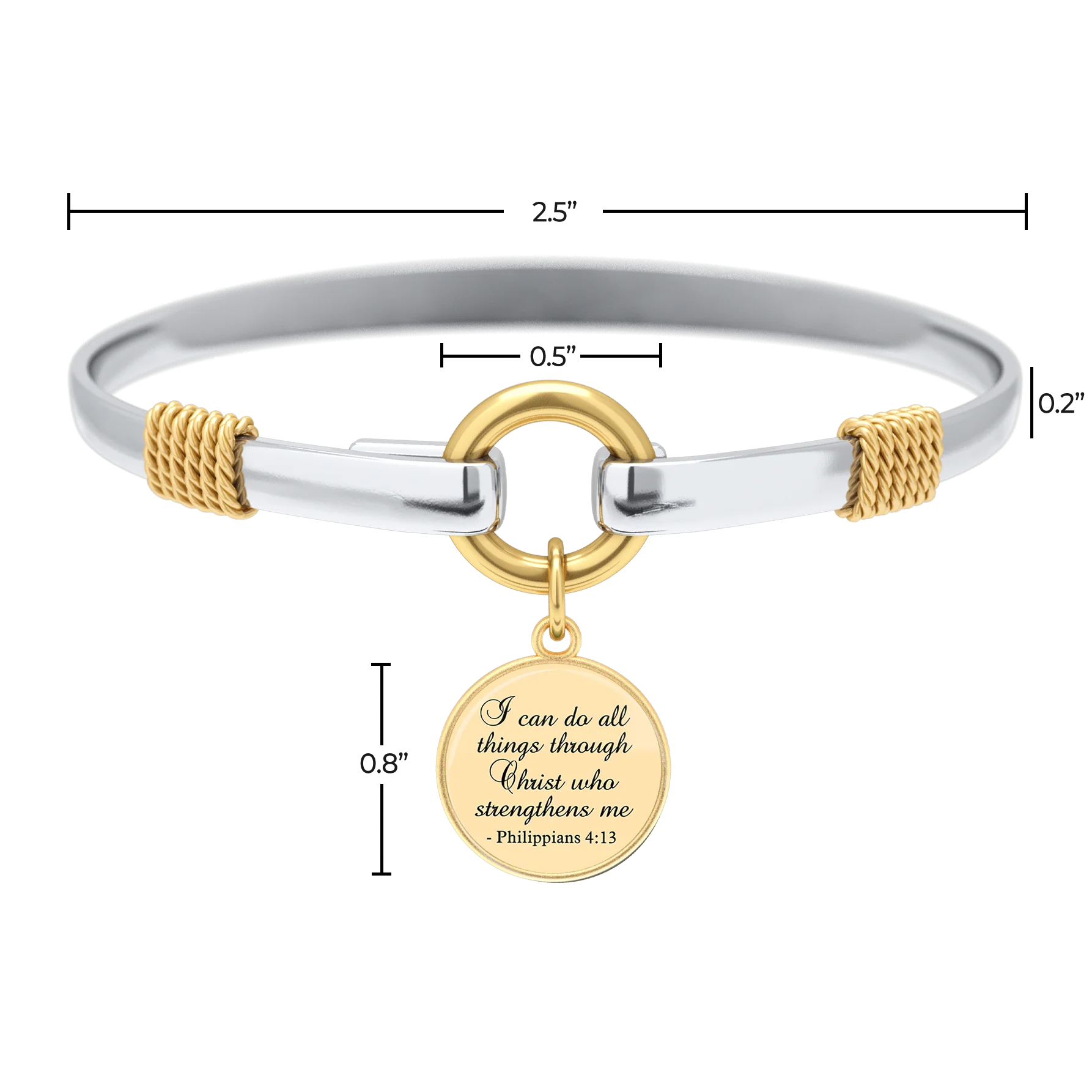 All Things Through Christ - Two-Tone Custom Charm Bracelet - Image 9