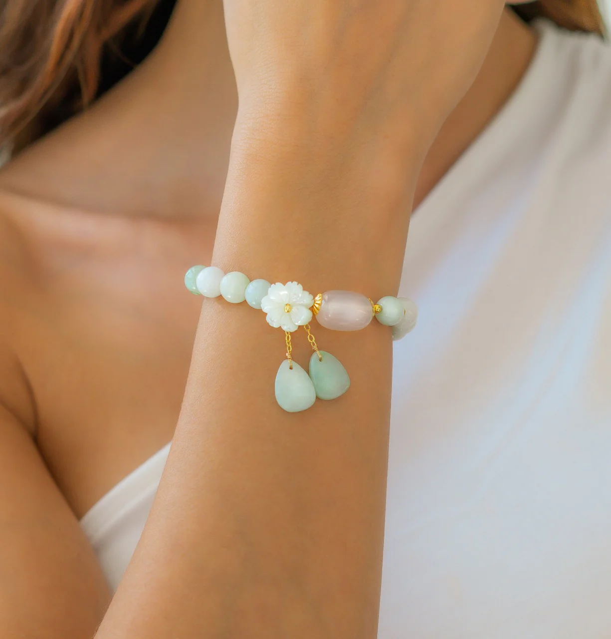 White Jade Luck Bracelet - Image 3
